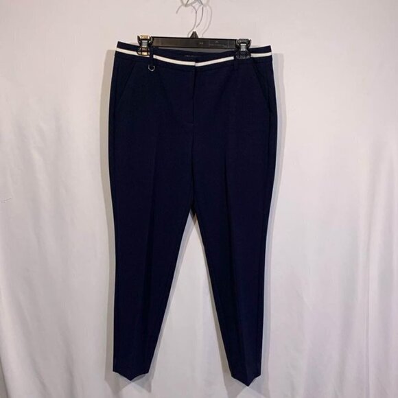 Adrianna Papell Pants - 𝅺adrianna PAPELL navy blue pants with white waist band. Size 10. New con…